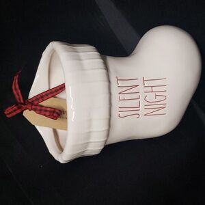 Rae Dunn NWT SILENT NIGHT Ceramic Christmas Stocking